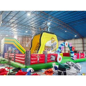 บ้านลมเป่าลมธีมวงร็อคเชิงพาณิชย์พร้อมสไลเดอร์ขนาดใหญ่ สนามกีฬาข้ามสิ่งกีดขวาง สนามเด็กเล่นสำหรับงานรื่นเริง - Product Image 2