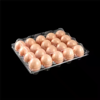 Boîte à oeufs à clapet en plastique transparent PET personnalisé Pet 20 plateau à oeufs jetable en plastique transparent PET plateau à oeufs jetable pour la maison et la cuisine ferme