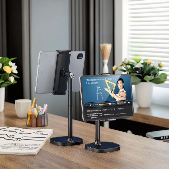 X66 Heavy Duty Tablet Stand Dumbbell Hook Anti-Tipping iPad Compatible Desktop Phone Holder Adjustable Height Metal Gym Office