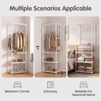 Porte-vêtements en métal multifonctionnel, support de rangement robuste pour l'organisation des vêtements dans la chambre