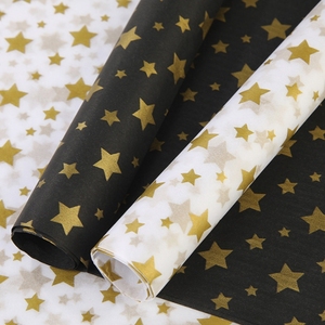 Gold Stamping Stars Tissue <b>Paper</b> Double Side Metallized Gift Craft <b>Paper</b> 17gsm Offset Printing Compatible - Product Image 1