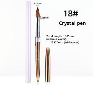 Pinceau à ongles en acrylique Kolinsky, stylo d'extension pour armure en cristal, pinceau professionnel pour poudre acrylique, vente en gros d'usine - Product Image 6