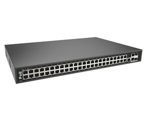 Switch intelligent commercial 48 ports PoE 10/100M + 1 port Uplink RJ45 1000M + 2 ports TP/SFP 1000M - Product Image 1