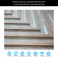 Panneaux muraux modernes en relief 3D Carreaux de plafond en étain PVC Oeuvre d'art vieillie Cuivre météo Forme carrée Imperméable au feu pour hôtels