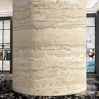 Carrelage en pierre flexible MCM 3 mm, léger, aspect marbre, ignifuge, écologique, revêtement extérieur pour villa