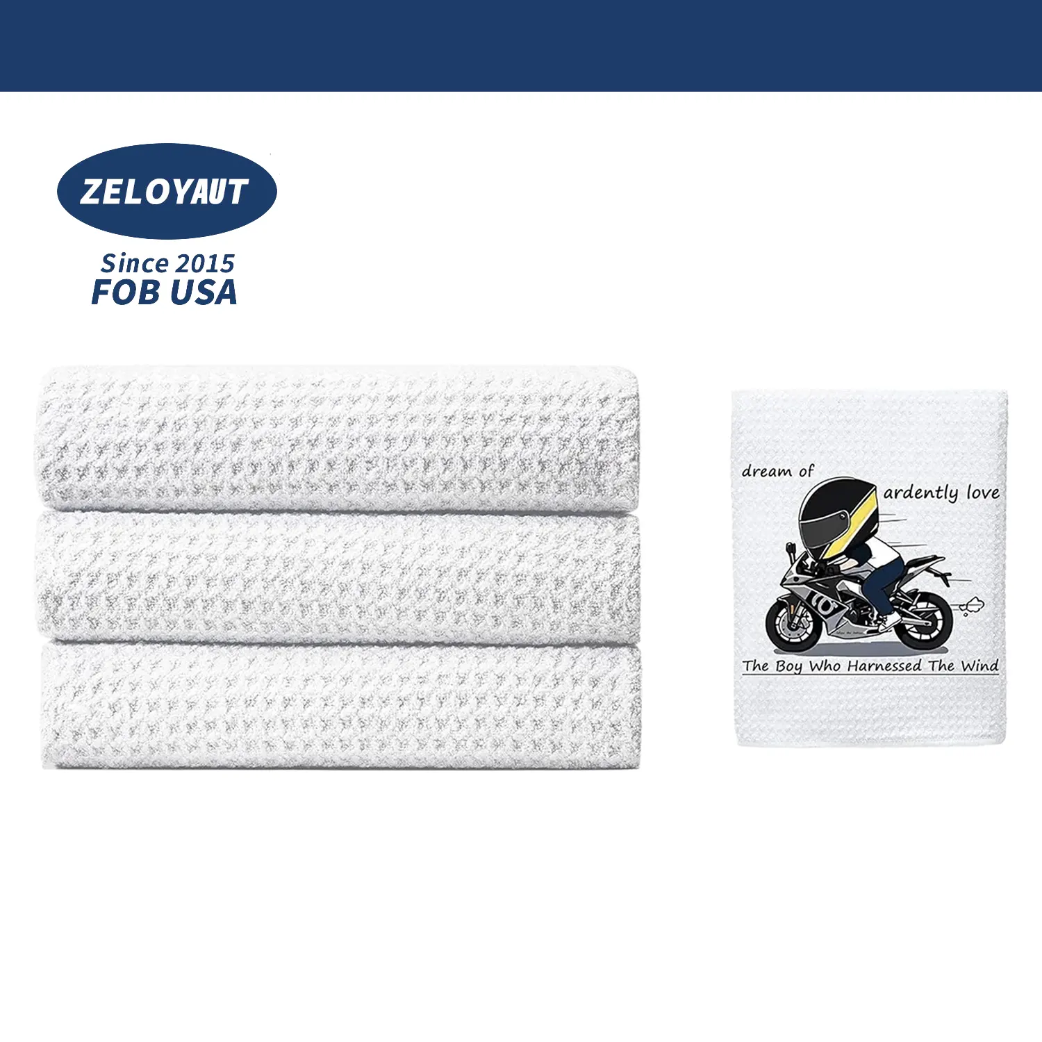 ZELOYAUT all'ingrosso Logo personalizzato sublimazione bianco Terylene asciugamano sbozzati per Spa spugna di lusso asciugamano da bagno Hotel