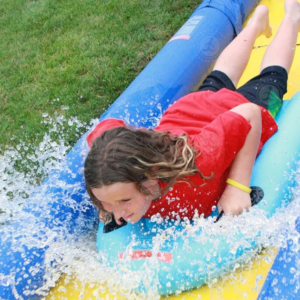 Hoge Kwaliteit Populaire Zomer Zwembad Water Lange Glijbaan Dock Platform Spelen Opblaasbare Glijbanen Speelgoed Drijvende Waterglijbaan