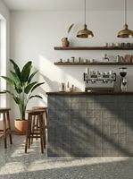 Carrelage carré en porcelaine mate de la série Palermo 125x125 mm, carrelage mural et de sol émaillé à facettes multiples aléatoires