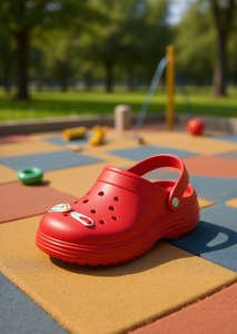 Sandali Zoccoli Rossi per Bambini Taglia 19 con Spille Animate, Scarpe Estive Casual Slip-On con Punta Tonda, Tomaia in Plastica, Suola in Gomma EVA - Product Image 2