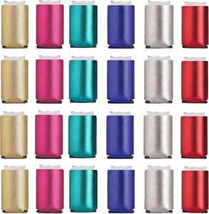 OEM High Quality Metallic Slim Can Cooler Sleeve Glitter Neoprene Beer Coolers Neoprene Collapsible Skinny Can Cooler - Product Image 2