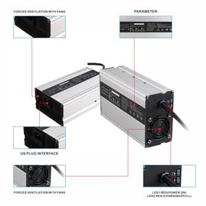 DL900 16S 51.2V 50Ah LiFePO4 15S 53V 54.6V 54V 57.6V 58.4V 58.8V <span class=keywords><strong>48V</strong></span> 50.4V 15A格納式ケーブル付きLFPリチウム充電器 - Product Image 3