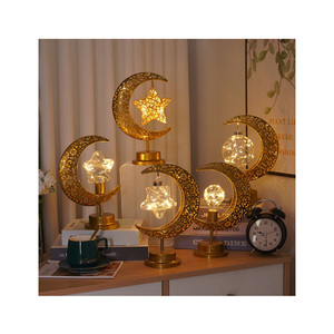 ร้อนขาย Eid al-Fitr Eid Mubarak ดวงจันทร์ดาวธีมคืนรอมฎอน LED มินิทองโคมไฟสําหรับมุสลิมตกแต่งห้องนอน - Product Image 1