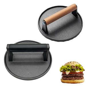 Presse à griller en fonte robuste de 6.5 pouces pour la cuisson des sandwichs avec des presses à hamburger Smash au <span class=keywords><strong>bacon</strong></span> poêlé en métal durable - Product Image 1