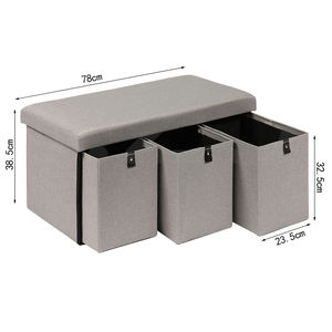 Bailey fournisseur de meubles de salon tabourets en simili cuir MDF poufs marron pliant rangement pouf Table basse pour salons - Product Image 3