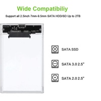 Bajeal Case HDD Trasparente in Plastica ad Alta Velocità 5Gbps SATA 2.5 Pollici USB3.0, Supporto SSD per Laptop, Garanzia 12 Mesi
