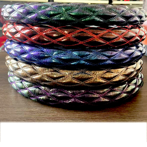 JQ243C ricamato coprivolante auto con antiscivolo interno in gomma di grande larghezza coprivolante auto - Product Image 6