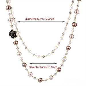 Moda Camelia colgante collar <span class=keywords><strong>de</strong></span> perlas señora boda blanco redondo <span class=keywords><strong>perla</strong></span> collar largo fiesta regalo lujo señoras regalo - Product Image 4