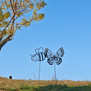 Art Ornaments Patio Home Gardens for Flowers Decorative Signs Own Pathway Thanksgiving <b>Bee</b> Make Pots Set Garden Ornaments Metal - Product Image 3