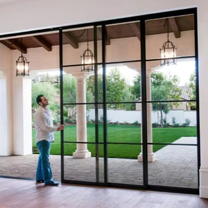 Puertas corredizas de aluminio panorámicas de excelente calidad Pantalla de vidrio impermeable Malla Tres pistas Puertas de patio al ras Jardín interior - Product Image 3