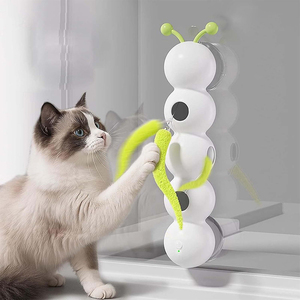 Juguete Interactivo para Gatos con Forma de Oruga, Simulación de Trayectoria Biológica, Juguete Inteligente con Plumas y Ventosa, Tendencia <span class=keywords><strong>2026</strong></span> - Product Image 1