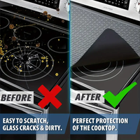 Tapis de protection extra large carré minimaliste en silicone pour plaques de cuisson électriques, vitrocéramiques ou à gaz, et tapis de séchage de vaisselle facile à utiliser