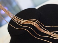 Collier Cœur en Or Jaune 18 carats de 50 cm de Haute Qualité pour Femme, Chaîne en Or Massif pour Pull, Idéal pour Cadeaux et Mariages