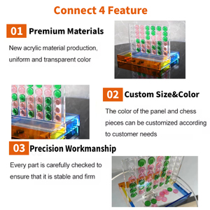 Sang Trọng Tùy Chỉnh Acrylic Trò Chơi Cờ Vua Đầy Màu Sắc Bàn Cờ Vua Bốn Kết Nối Trò Chơi Thiết Lập <span class=keywords><strong>Mini</strong></span> Lucite 4 Trong Một Hàng Kết Nối 4 Trò Chơi Cho Trẻ Em - Product Image 3