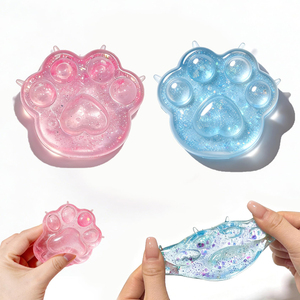 <b>Glitter</b> Paw Stress Relief Squeeze Hands Maltose Filled Sensory Dough Ball Calming Hand Grip for Office Anxiety Focus - Product Image 1