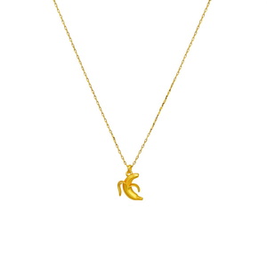 Collar con Colgante de Moda, Chapado en Oro, Acero Inoxidable 316L, Resistente y Sostenible, con Dije de Plátano - Product Image 2