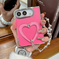 Étui de protection pliable en cuir de mouton mat en forme de cœur pour iPhone Duo et Apple Duo