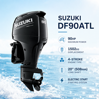 Moteur hors-bord marin Suzuki DF90ATL à démarrage électrique simple ou double, 90 ch, pour bateau de pêche et bateau de plaisance