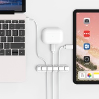 Silicone USB Câble Organisateur Enrouleur Bureau Gestion Clips Câble Titulaire pour Souris Casque Fil Organisateur Protecteur Personnalisé