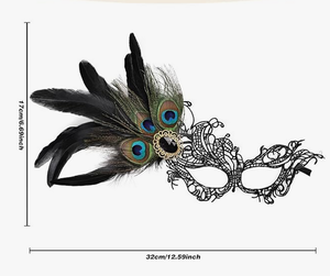 Karnaval Maskeli Balo Demir Levha Tüy Yarım Yüzlü Yapay Elmas Maskeli Balo Maskesi Oymalı Dayanıklı Yetişkin Kostüm Partisi Siyah - Product Image 1