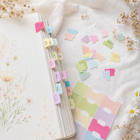 Marcadores de Índice Estéticos Morandi con Superficie para Escribir, Marcadores de Página Plegables para Bullet Journal y Planificador
