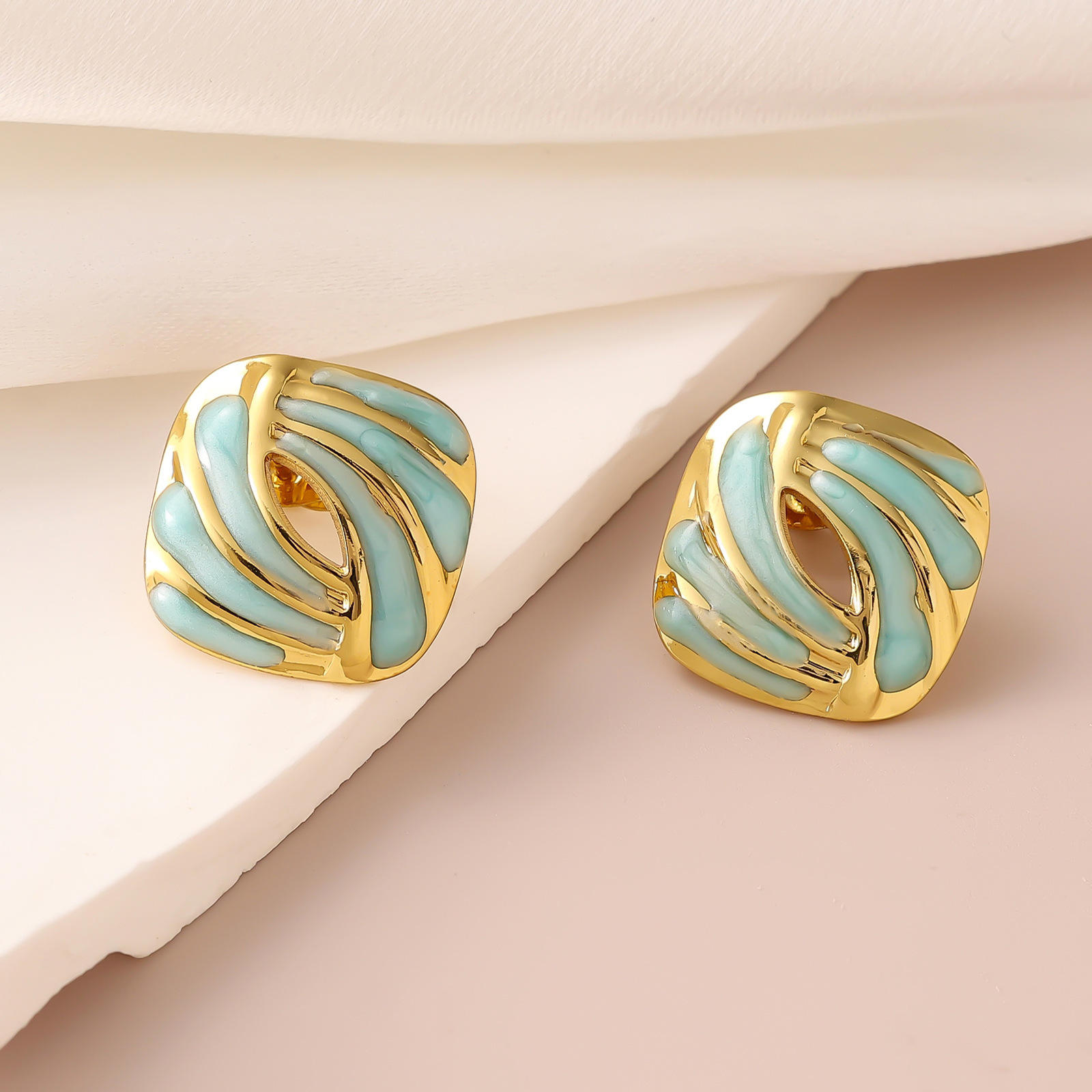 Lake blue stud earrings