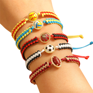 สร้อยข้อมือถักเชือกสไตล์ยุโรปและอเมริกา สำหรับกีฬา รักบี้ วอลเลย์บอล ฟุตบอล ซูเปอร์โบวล์ ฟุตบอลโลก - Product Image 3