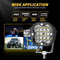 DXZ Combo de feux carrés de 3 pouces 12v-24V 48w 4x4 Feux de travail à LED Feux de route pour voiture camion tracteur moto bateau
