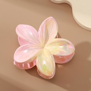 Elégant épingle à cheveux <span class=keywords><strong>fleur</strong></span> dégradée Plumeria Bow Hair Claw Clip for Women Plastic Side Grip <span class=keywords><strong>Chignon</strong></span> Resistant Hairpin for Daily - Product Image 6