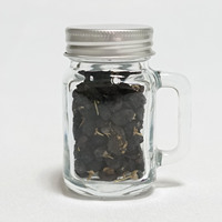 Mini bocaux en verre Mason gravés sur mesure avec logo, verre à liqueur avec poignée et couvercle en métal pour spiritueux