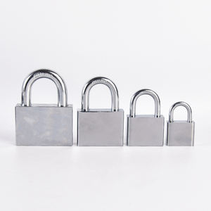 頑丈鉄鋼南京錠安全パッドロック強化40/50/60/70mm正方形キーシルバー楕円形ボディシングルレバーロック - Product Image 2