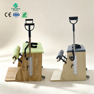 <span class=keywords><strong>Chaise</strong></span> de Pilates en bois pour la rééducation, avec poignées en acier, pédale avant et sangles élastiques pour la maison et la salle de sport - Product Image 6