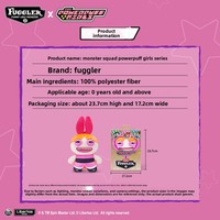 Fuggler X Powerpuff Girls Collab Plush Doll Ugly Cute Tooth Monster Blossom Bubbles Buttercup Trend Collectible Stuffed Toy