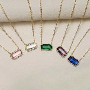 Collier pendentif tendance 2026 durable style géométrique 12 pierres de naissance pour femme, cadeau d'anniversaire, usage quotidien, vente en gros - Product Image 4