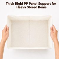 Boîtes de rangement pliables durables avec couvercle, grande capacité, en tissu de lin, conteneurs de rangement pour jouets, équipés de poignées
