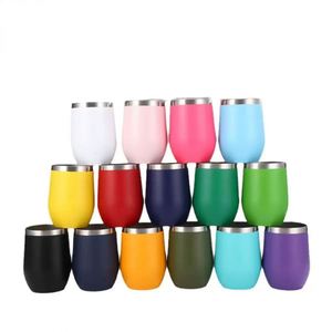Spray Coated Surface Swig 12oz <b>Egg</b> Shape <b>Mug</b> 304 Stainless Steel Spray Coated Insulated Red Wine Beer Cup - Product Image 3