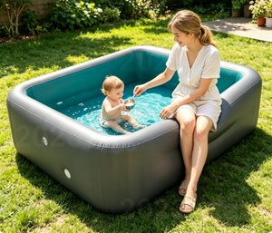 Piscine hors sol gonflable DWF PVC Drop Stitch, certifiée CE, non toxique et robuste, pour le plaisir estival en famille dans la cour. - Product Image 1