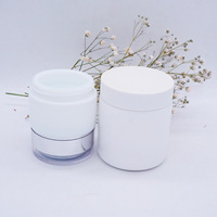 Pot de crème cosmétique en porcelaine blanche, pot de 100g avec couvercle noir, 50g