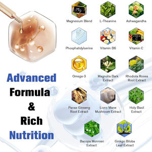 Suplemento de Salud de Fábrica GMP, Gotas Líquidas Orales de Cortisol, Glicinato de Magnesio 500mg, Ashwagandha, Hormonas Equilibradas para Adultos, 50ml - Product Image 6