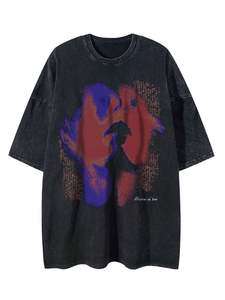 เสื้อยืดลำลองแขนสั้นวินเทจสำหรับผู้ชายเสื้อยืดโอเวอร์ไซส์ผ้าฝ้ายลายกราฟิกโอเวอร์ไซส์ - Product Image 3