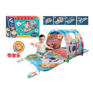 Zelt Tunnel Spiel matte 4-in-1 Baby Spielzeug Kinder Stoff matte